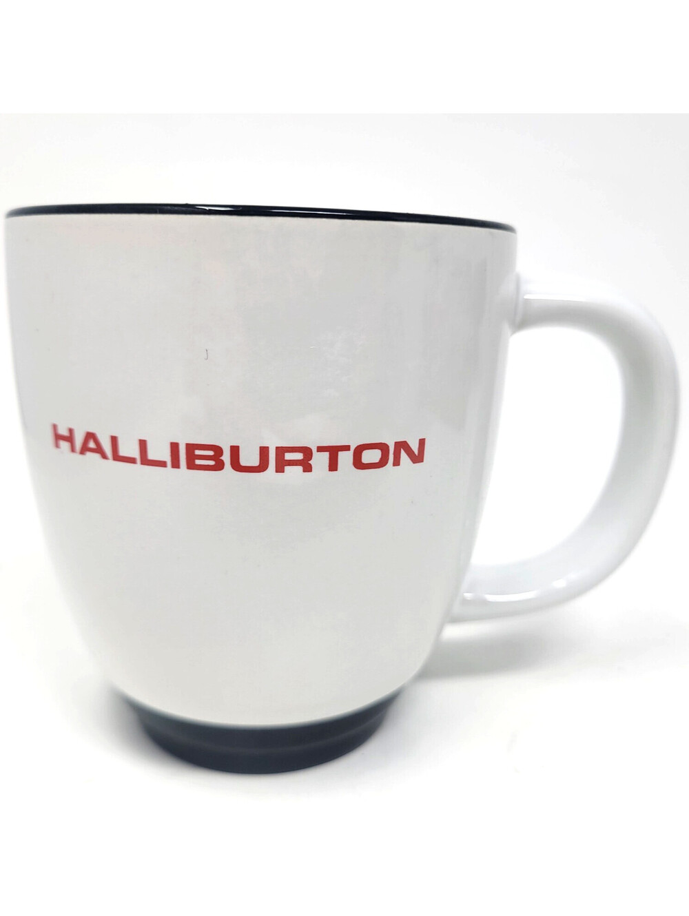 Authentic Halliburton Corporate Logo Coffee Mug White Navy Trim Advertising Cup